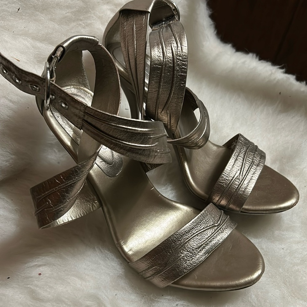 Silver strappy heel from Aldo